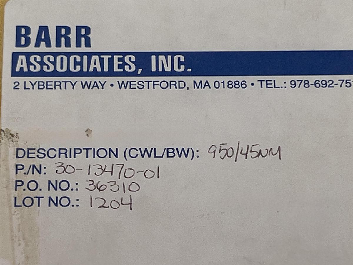 Used 5PCS Barr 30-13470-01 12.5mm Diameter IR Bandpass Filter 950nm CWL 45nm BW