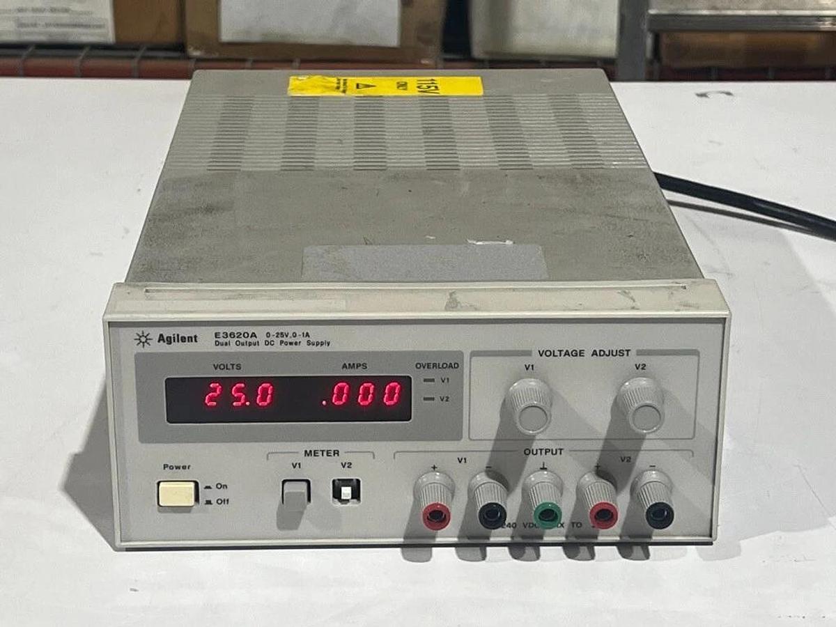 Used Hewlett Packard HP E3620A 0-25V, 1A Dual Output Adjustable DC Power Supply