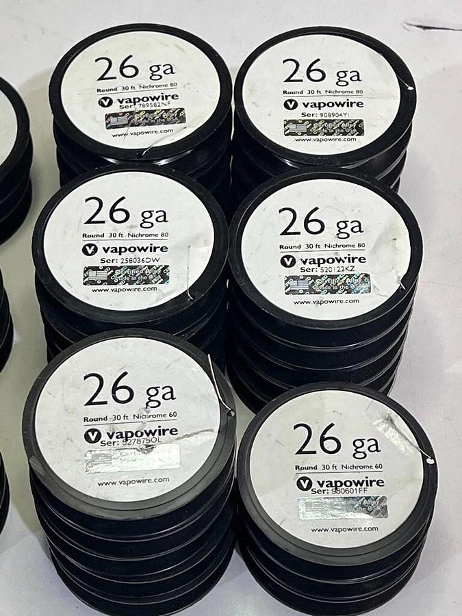 Vapowire Lot: 89 Each 30 Ft Spools Resistance Wire - TEMCo Titanium Nichrome A1