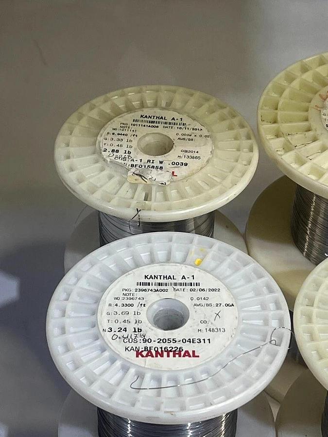 Used Kanthal A1 and Nikronthal 60 Resistance Wire Lot: 8 Spools, 2 Pounds Net Weight