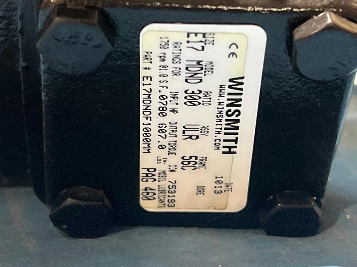Used Baldor Reliance CDP3310 Electric Motor + Winsmith E17 MDND 300:1 RA Gear Reducer