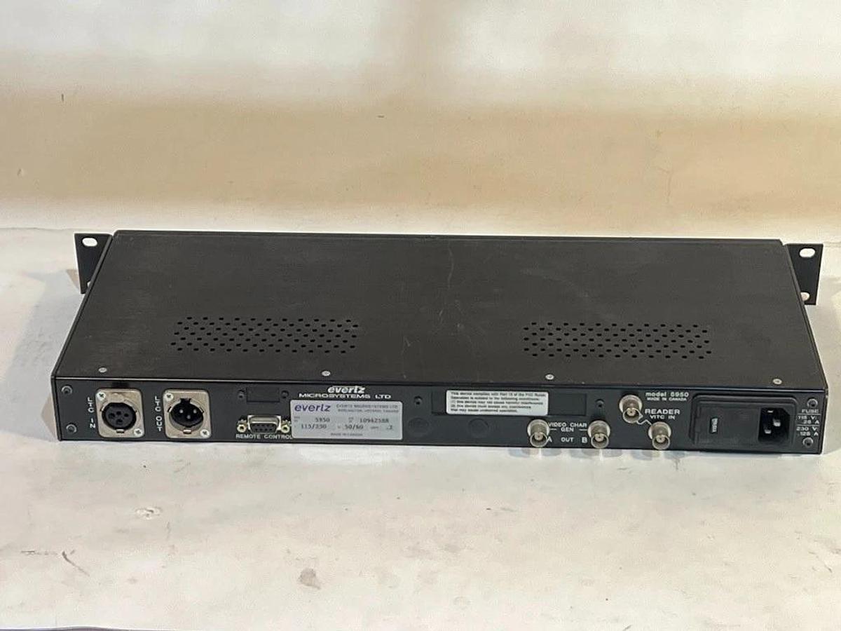 Used Evertz Microsystems Time Code Reader Model # 5950