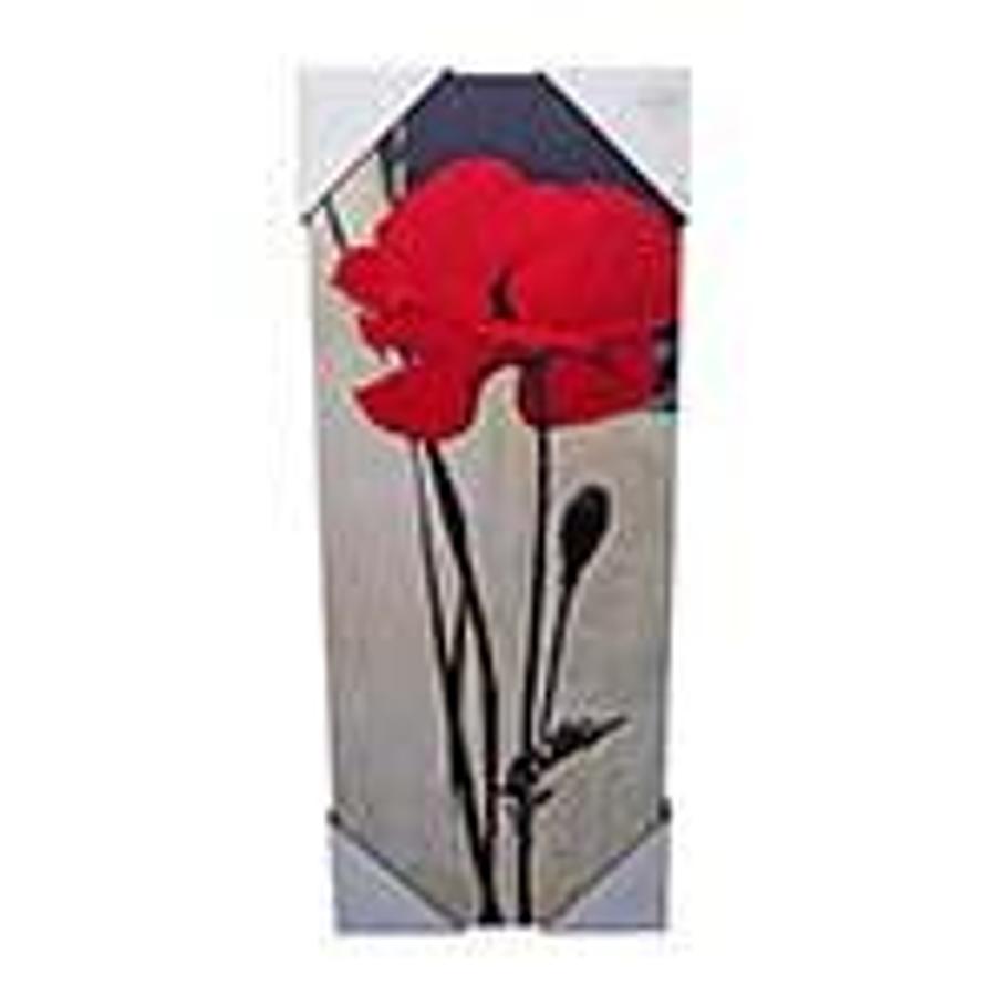 Used Set of 4 Rouge Floral I/II Printed Canvas's by Ivo. 20"H, 8"W, 1"D ES7444