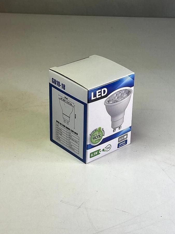 Used Lot of 5 Pieces: GU10 Base LED Bulb, 6.5 Watt, 500 Lumen, 3000K Warm White