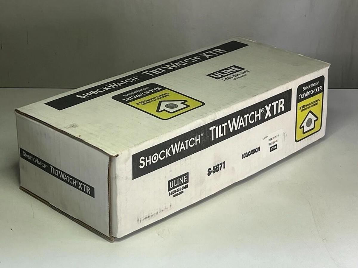 Used 100/Carton Uline S-5571 ShockWatch TiltWatch XTR Pallet Shipping Tilt Indicators