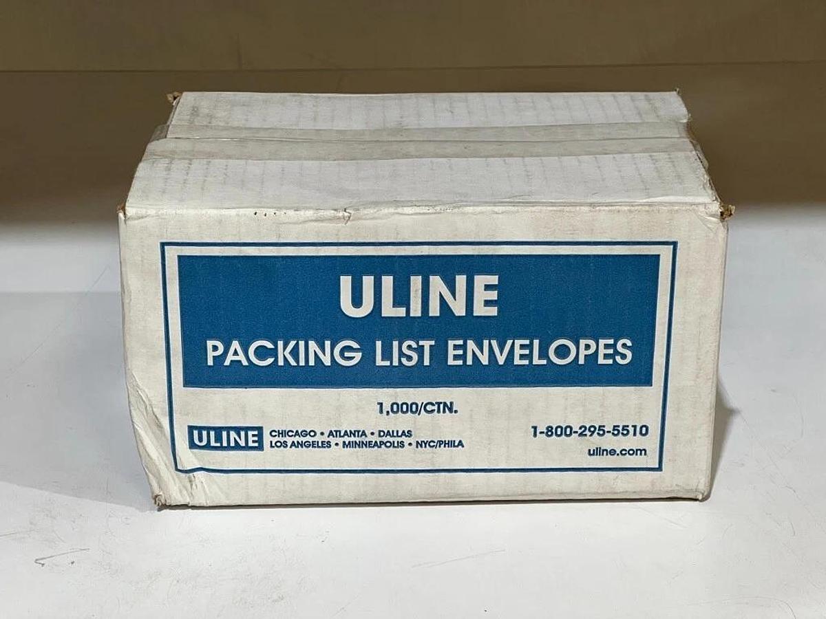 Carton of 1000 Uline S-8088 Super Stick Packing List Envelopes - 4 1⁄2" x 6"