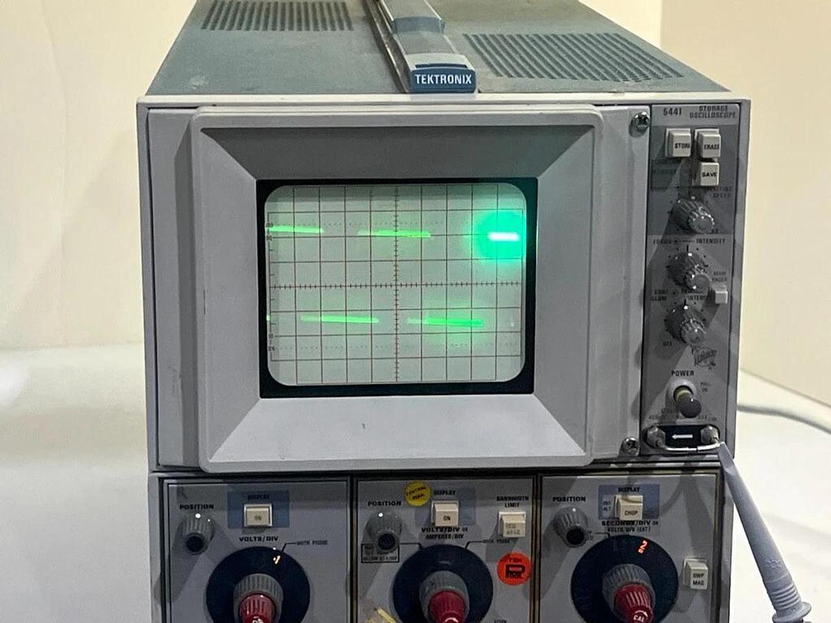 Used Tektronix 5441 Storage Oscilloscope Mainframe with 5A15N, 5A21N & 5B10N Plug-Ins