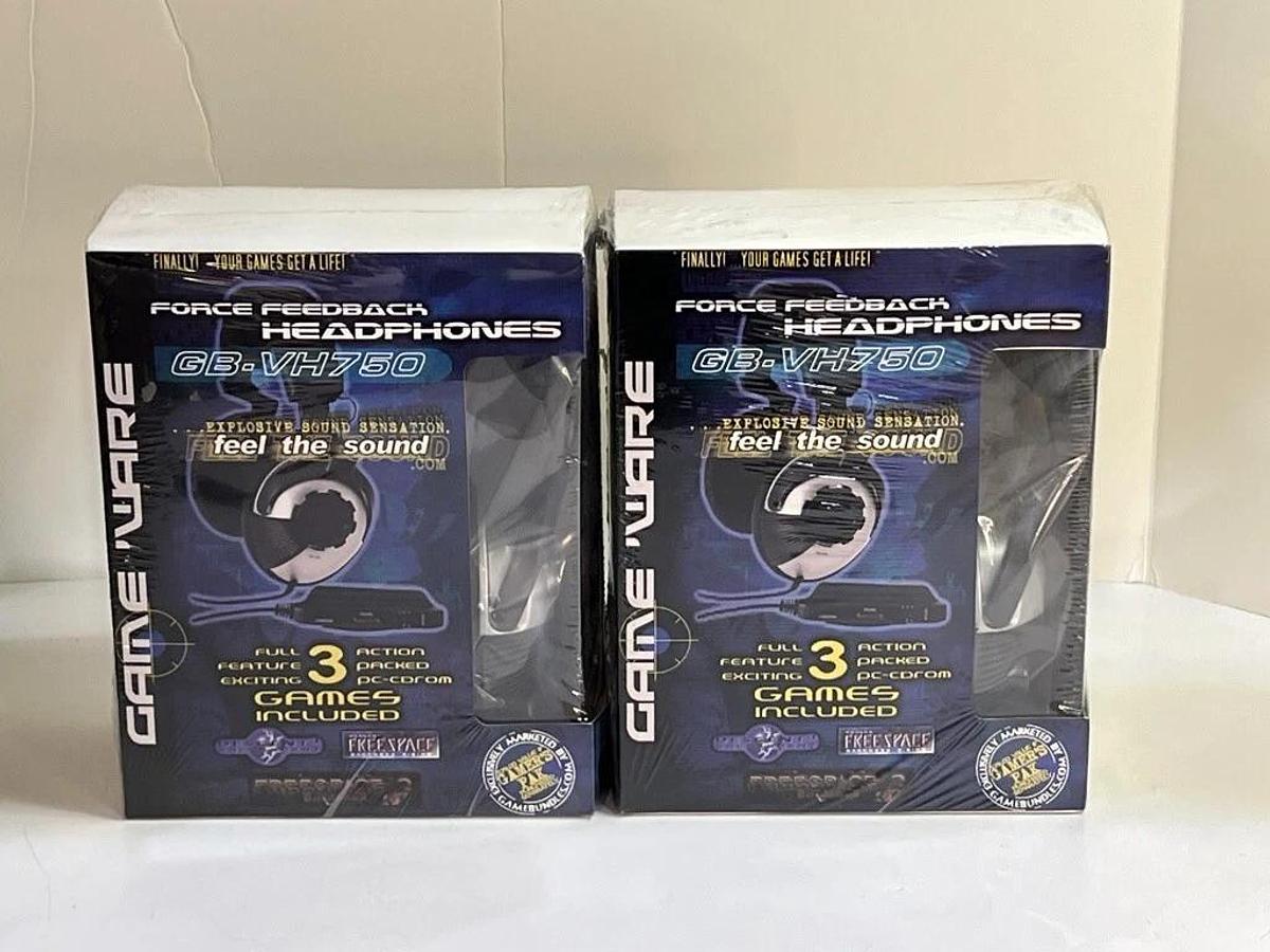 Used Retro PC Gaming Lot GB-VH750 Force Feedback Headphones, Rainbox Six, Ghost Recon