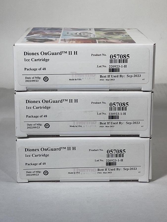 Lot of 3 Thermo Scientific 057085 Dionex OnGuard II H Cartridge 1cc (48 Pack)