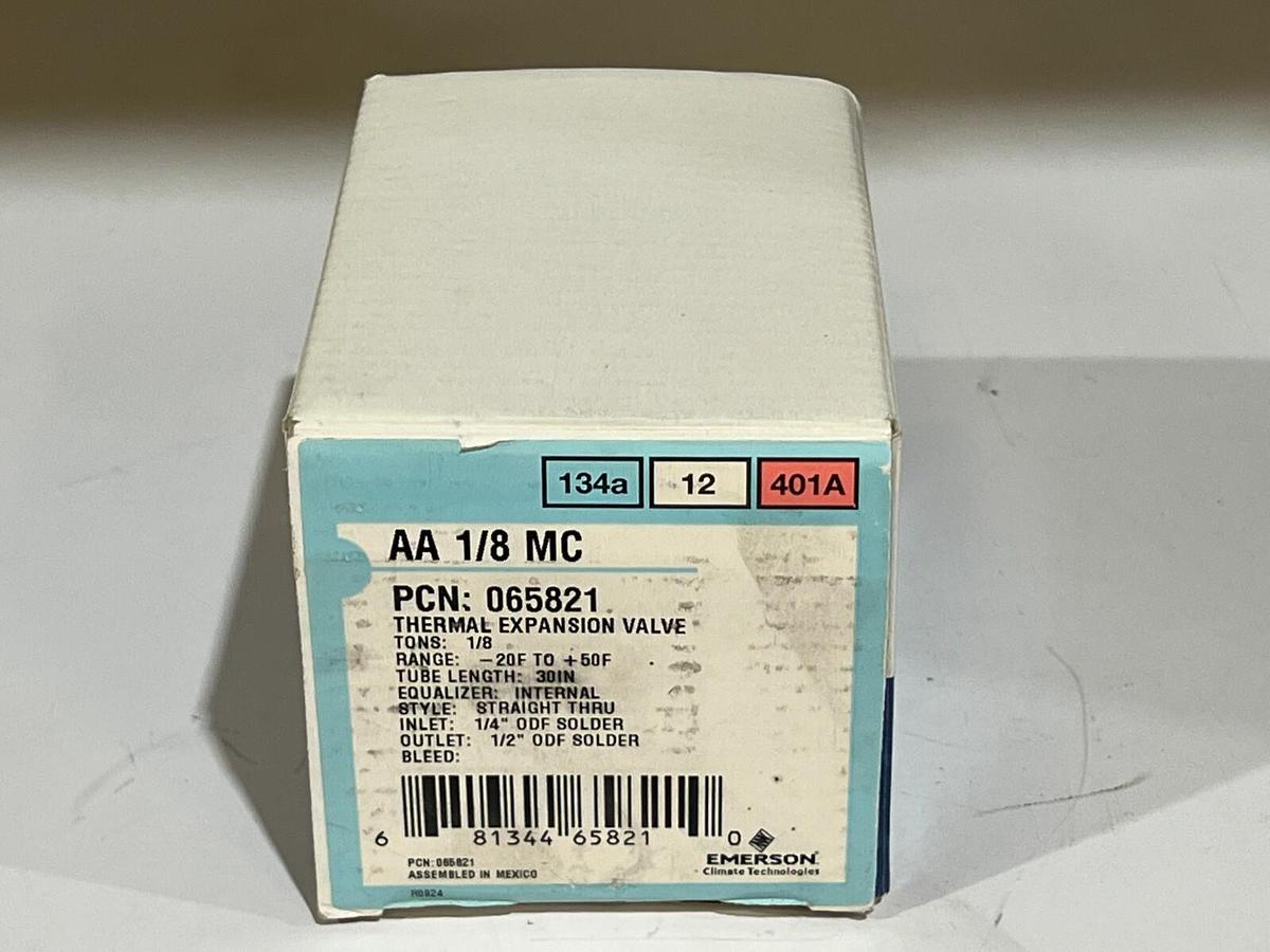 Used Emerson 065821 Thermal Expansion Valve  for 134a, 12, & 401A -20F to +50F