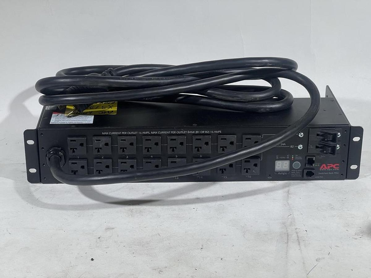 Used APC AP7902 2U Rack PDU, Switched, 30A, 120V, with 16x 5-20 Outlets