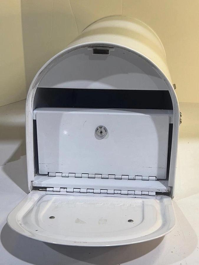 Used Solar Group Gibraltar Industries White Locking Mailbox Model No. MB-981W
