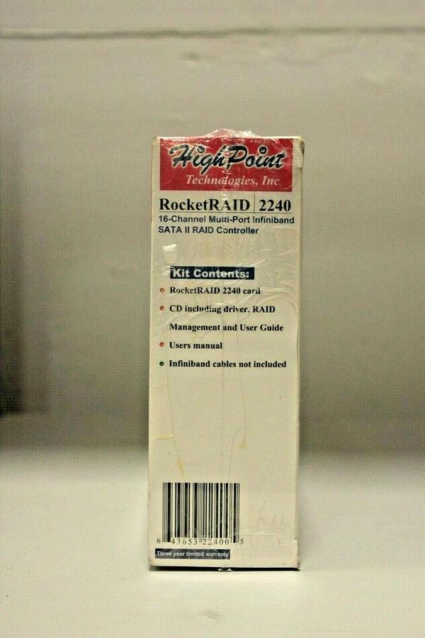 Used High Point RocketRAID 2240 16-Channel Multi-Port SATA II RAID Controller PCI 64