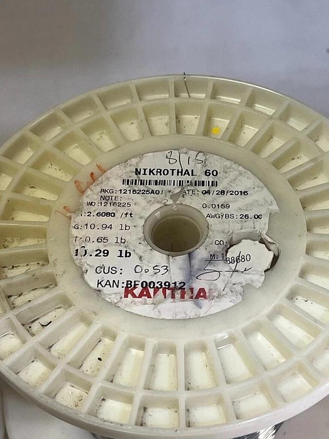 Used Kanthal A1 and Nikronthal 60 Resistance Wire Lot: 8 Spools, 2 Pounds Net Weight