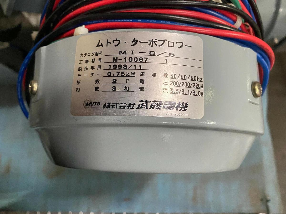 Used Muto Denki Blower Motor / Fan MI-8/6 - 220 V 3A 1 HP 0.75 kW