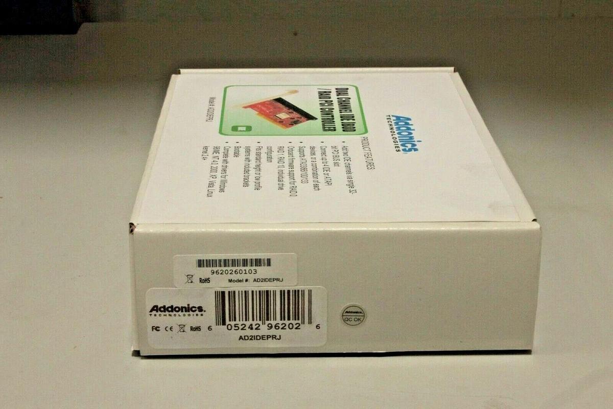 Used Addonics AD2IDEPRJ Dual Channel IDE JBOD / RAID PCI Controller