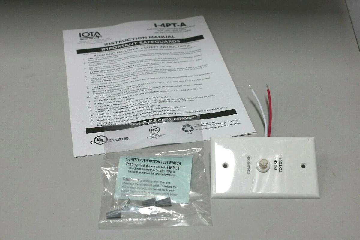 IOTA I-4PT-A Emergency Ballast for 4-Pin LED Retrofit (TLED) Lamps - I4PT A