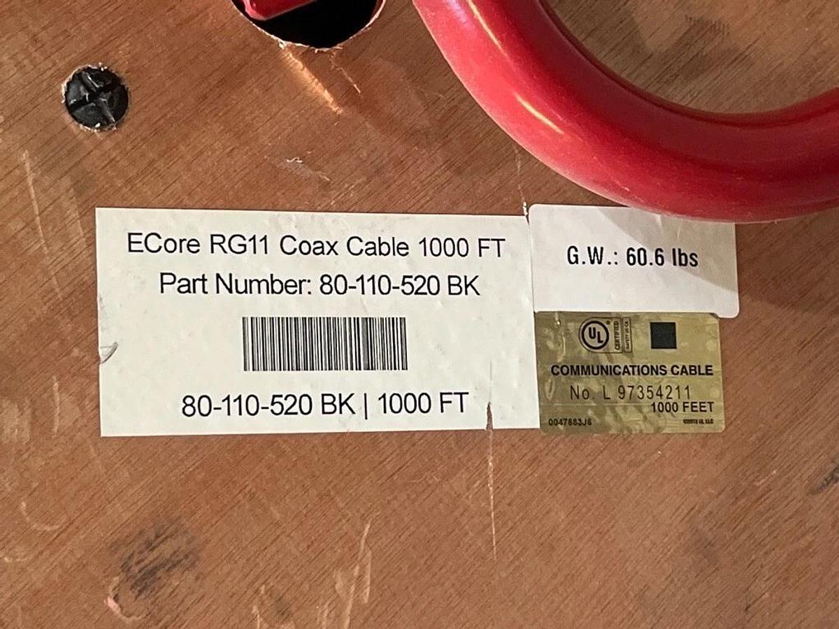 Gardner Bender WSP-144 Deluxe Spool Cart + 1000 FT Spool RG11 Coax 80-110-520 BK