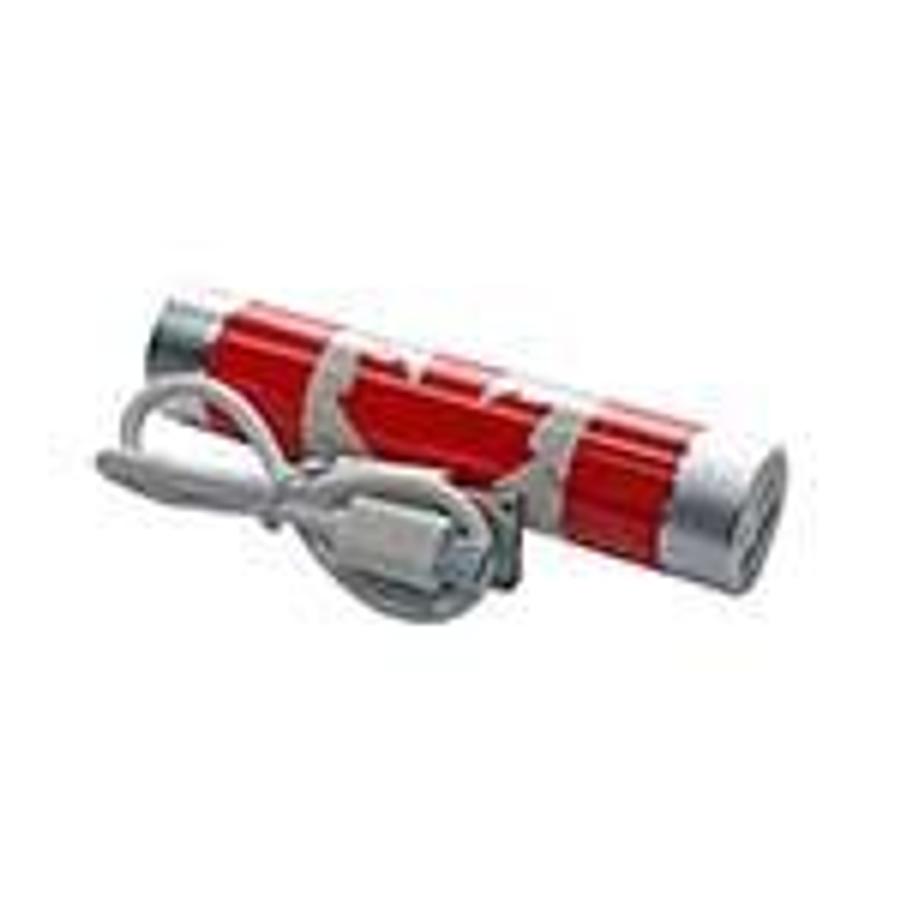 Used RapidFast Super Premium Battery Stick 2200ma Pocket size Power-To-Go with Flashlight. Input: 5VDC 0.8A Micro USB, Output 5VDC 1A USB-A CANADA-FLAG pattern ES7494