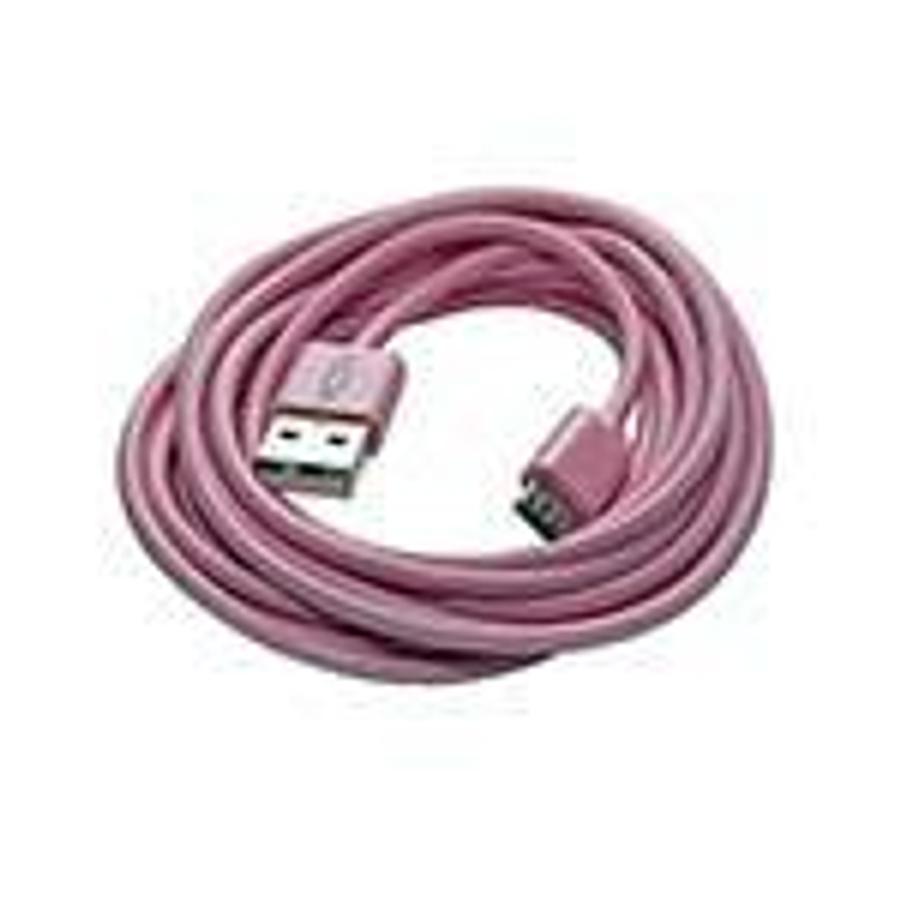 Used USB-A to Micro USB cable 10' long (Pink) ES7495