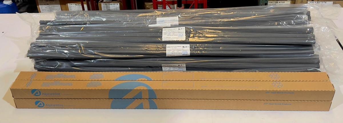 728 Feet (182 x 4ft) 3/4 Inch 4:1 Black Heat Shrink Tubing Qualtek Q2-F4X, 3/4"