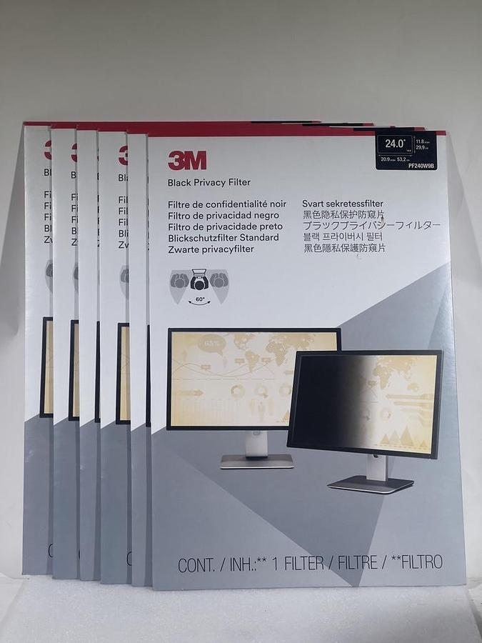 6 Pack: PF240W9B - 3M Black Privacy Filter for 24" Monitor, 16:9 Aspect