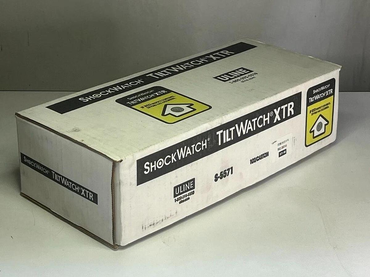 Used 100/Carton Uline S-5571 ShockWatch TiltWatch XTR Pallet Shipping Tilt Indicators