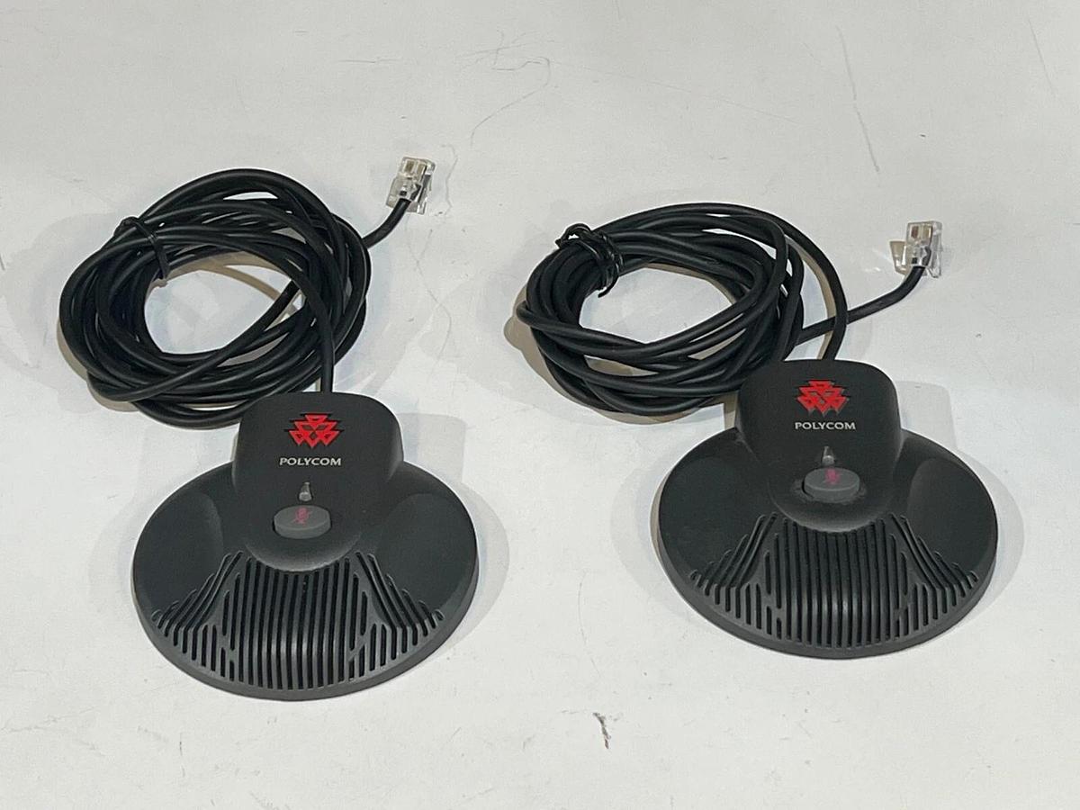 Used Polycom SoundStation IP 6000 P/N 2201-15600-001 + POE Power Supply & Microphones