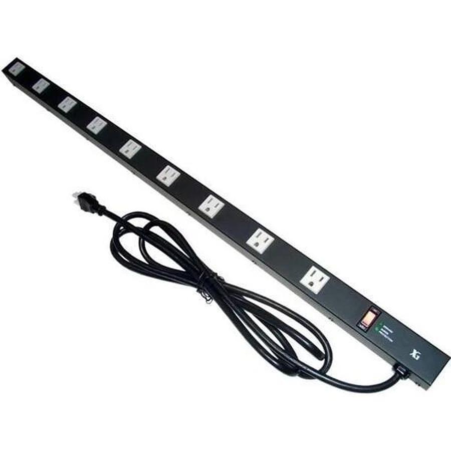 Used e-dustry, inc. EPS-3099BL - 36" Metal Power Strip w/ 9 Outlets & Surge Protector