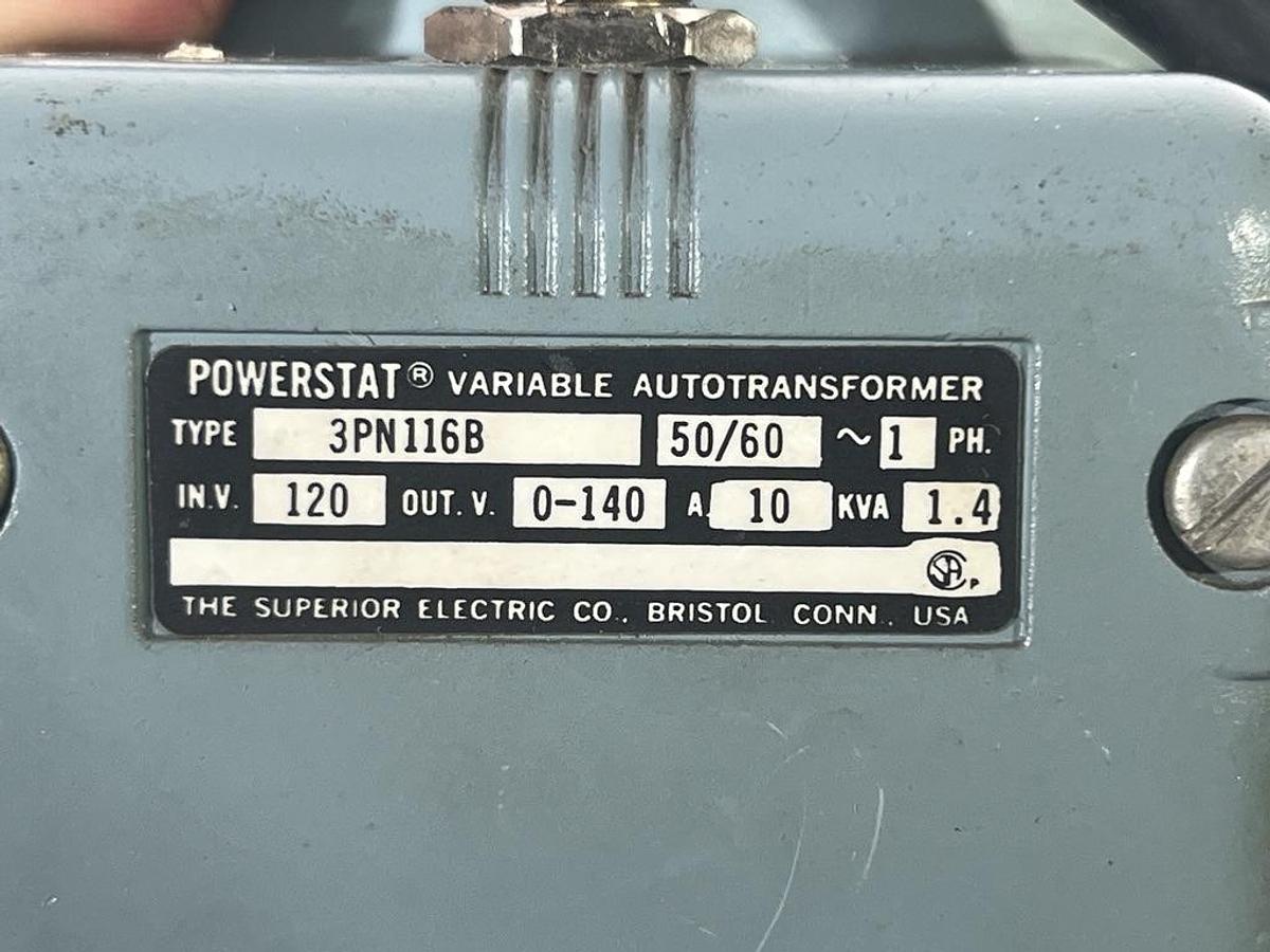 Used Superior Electric 3PN116B Powerstat Variable Autotransformer 0-140V 10A - Variac