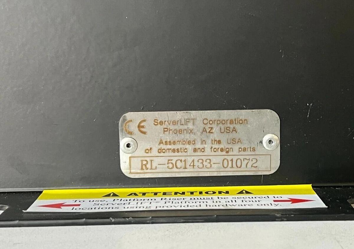 Used ServerLIFT RL500 Platform Riser for Use with ServerLift Loader