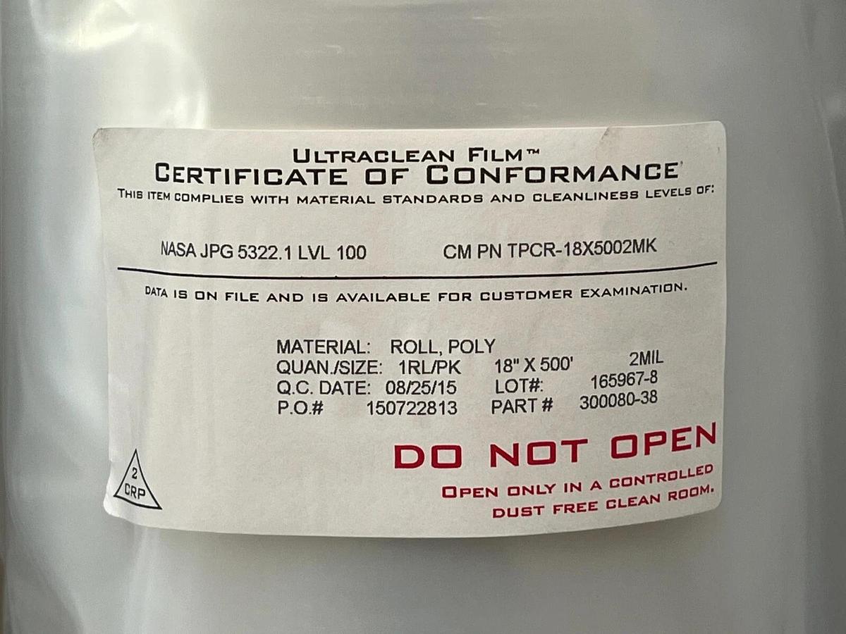 Used Ultraclean Film Cleanroom Poly Tubing 18" x 500' 2Mil TPCR-18X5002MK - 300080-38