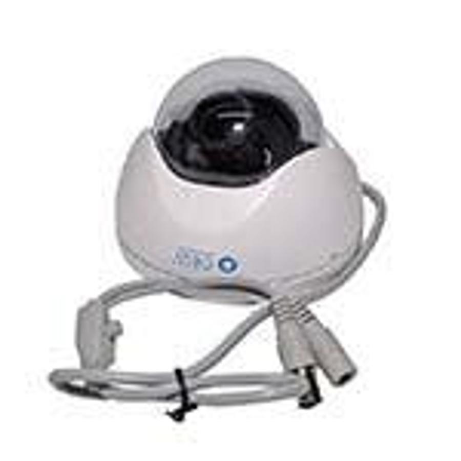 Used Dome Color Digital Video camera NTSC System; I/P: 12VDC, Lens 2.8-12mm 976(H)x494(V) Light Beige/White ES7376