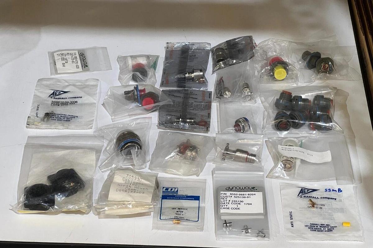 Used New Old Stock Mil Spec & Coaxial Connector Lot: 45 Pieces - Amphenol Aerospace