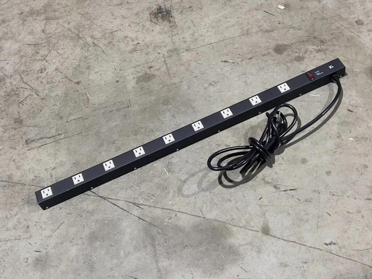 Used e-dustry, inc. EPS-3099BL - 36" Metal Power Strip w/ 9 Outlets & Surge Protector