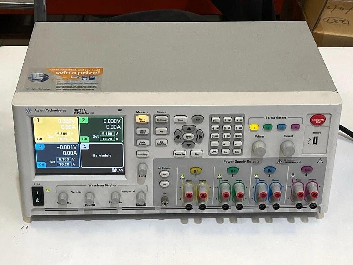 Used Agilent N6705A DC Power Analyzer with 3 Each N6731B DC Power Modules Installed