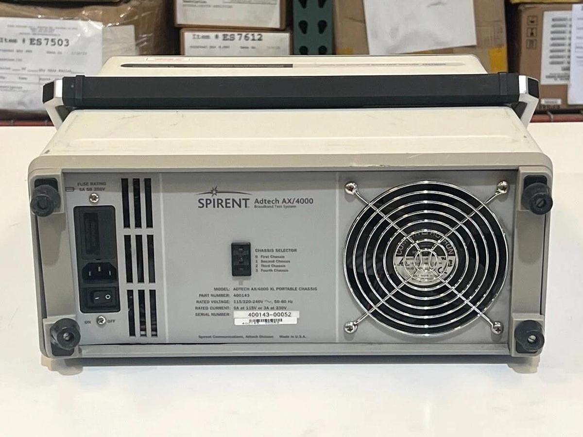 Used Spirent Adtech AX/4000 P/N: 400143 - Broadband Test System with 5 Modules, OC-3c
