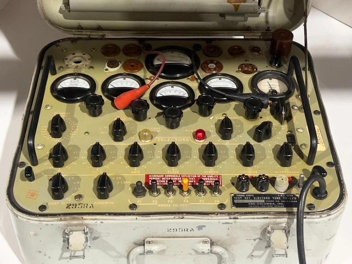 Used U.S. Army Signal Corps TV-2/U Electron Tube Tester / Test Set - CBS-Columbia Inc