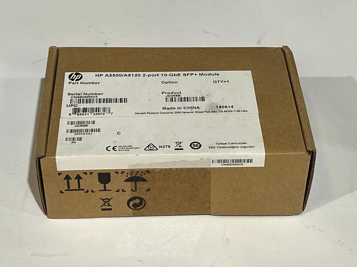 Used Hewlett-Packard Enterprise HP A5500/A5120 2-Port 10-GbE SFP+ Module P/N: JD368B