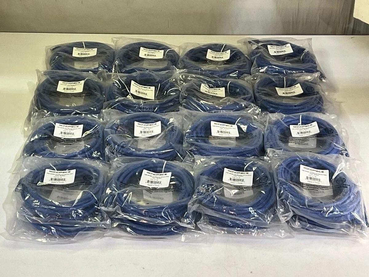 Used Lot of 91 Assorted New Monoprice Cat6 Patch Cables 2116, 9806, 9790, 3436 & 3438