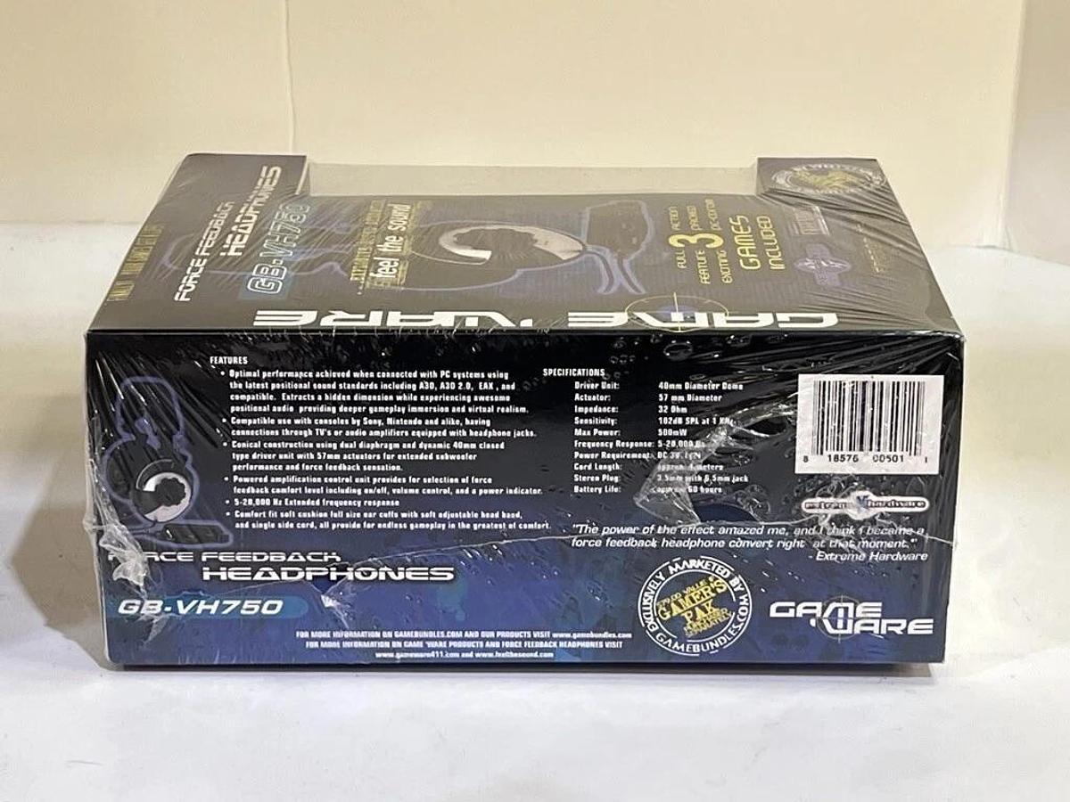 Used Retro PC Gaming Lot GB-VH750 Force Feedback Headphones, Rainbox Six, Ghost Recon