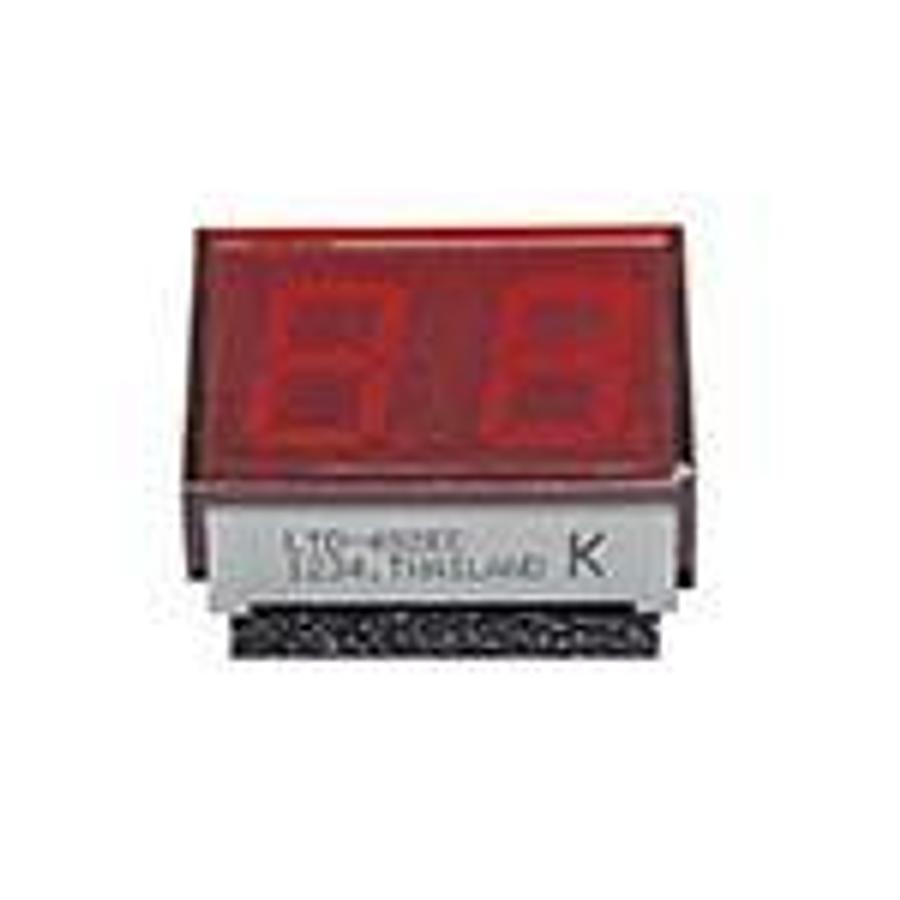 Used LED Display, 2-digit numeric, 0.4" (10.21mm), Red-Orange, 7-segment, Common Anode, Right hand decimal, Red cap ES6672