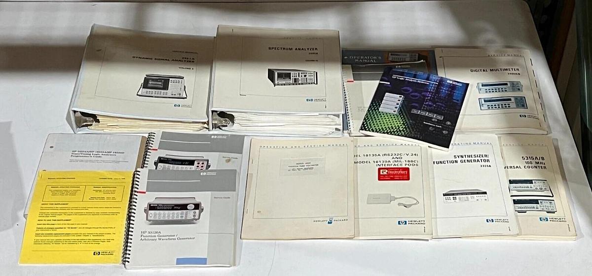 Used Lot of 14 Vintage HP Instruction / User Manuals Hewlett-Packard Agilent Keysight