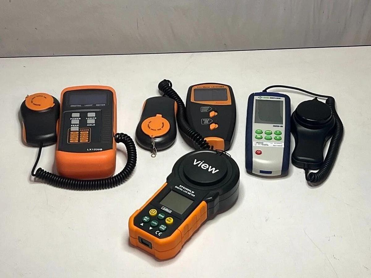 Used Lot of 4 Digital Lux Meters: 20250-00, EPS2000LM, LX1010BS, LX1330B