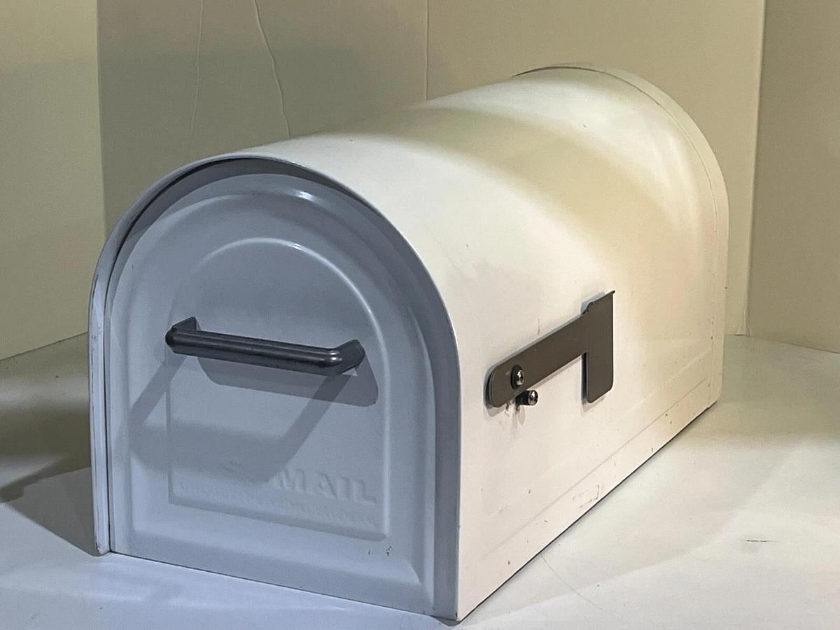 Used Solar Group Gibraltar Industries White Locking Mailbox Model No. MB-981W