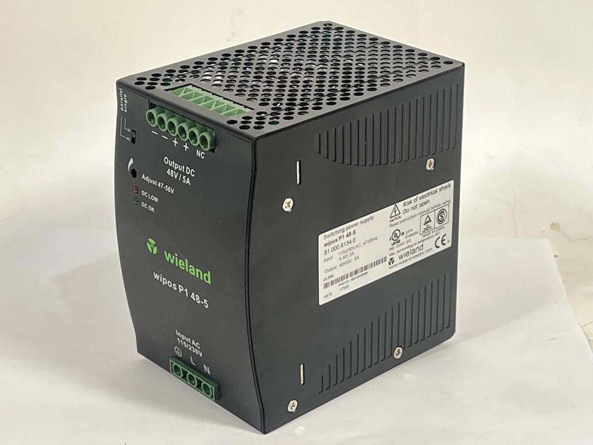Used Wieland Electric wipos P1 48-5 DIN Rail Power Supply 81.000.6134.0 48V 5A