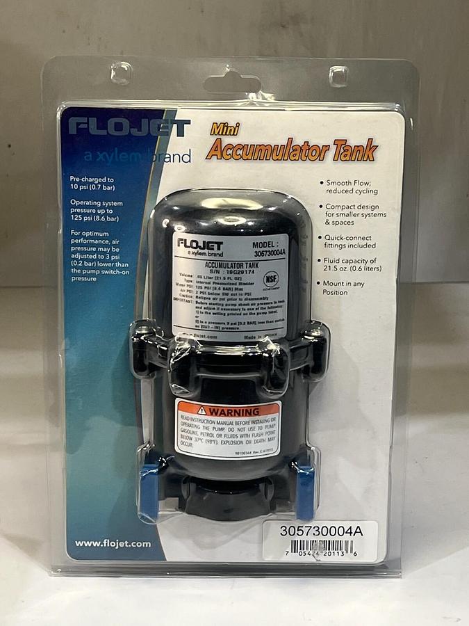 Used Flojet Model 305730004A Mini Accumulator Tank, Black - Xylem - New