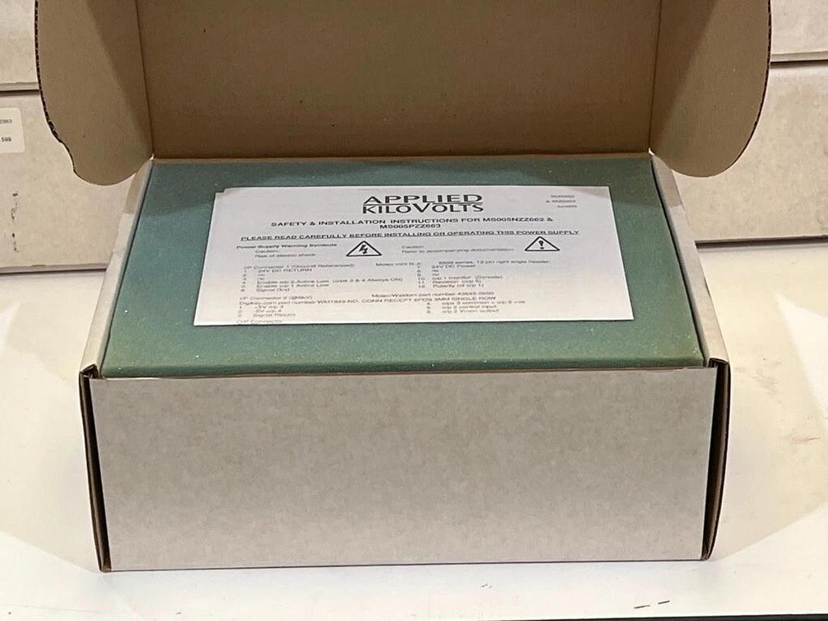 Applied Kilovolts MS005PZZ663 Power Supply, 24 VDC In, 5 kV & 2 kV Out - New