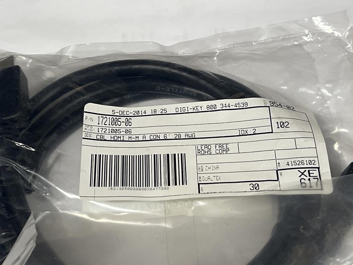 Lot of 25 Pieces Qualtek 1721005-06 HDMI Male to Male 6-Foot Cables