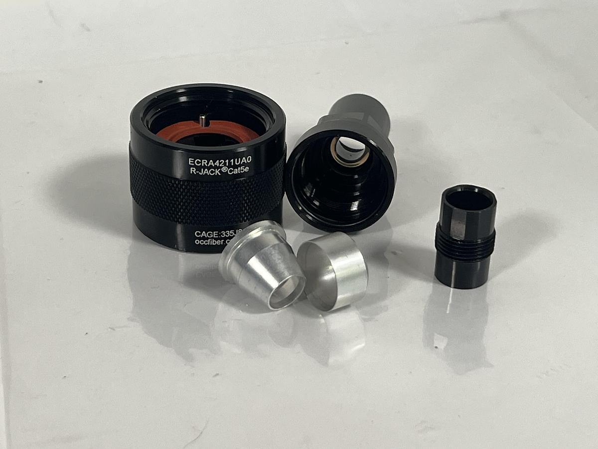 Used Lot of 31 L-Com ECRA4211UA0 Ruggedized RJ45 Plug, Anodized finish, for cable OD .190-.270"